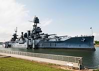 Battleship in the docks
