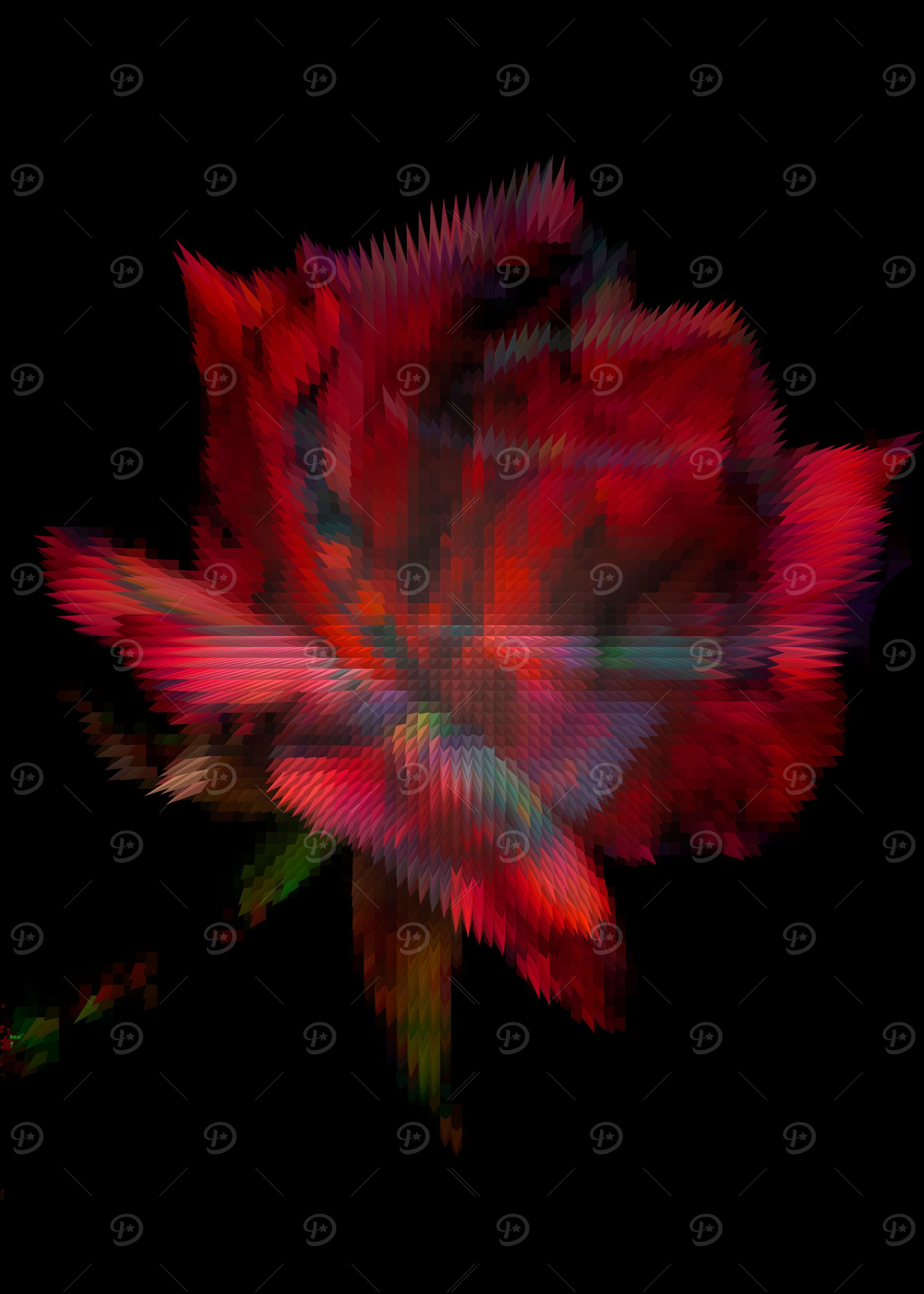 Red digital rose