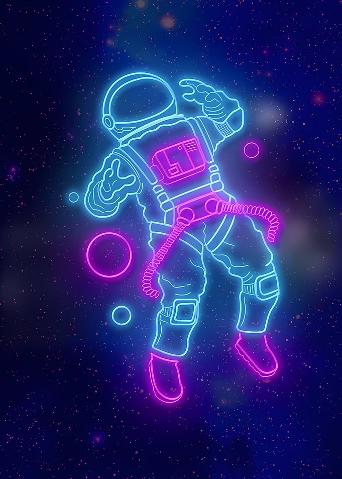 Astronaut Fly Neon Light