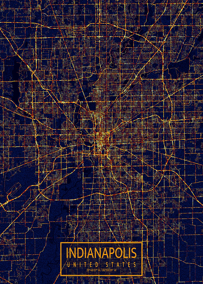 Indianapolis City At Night