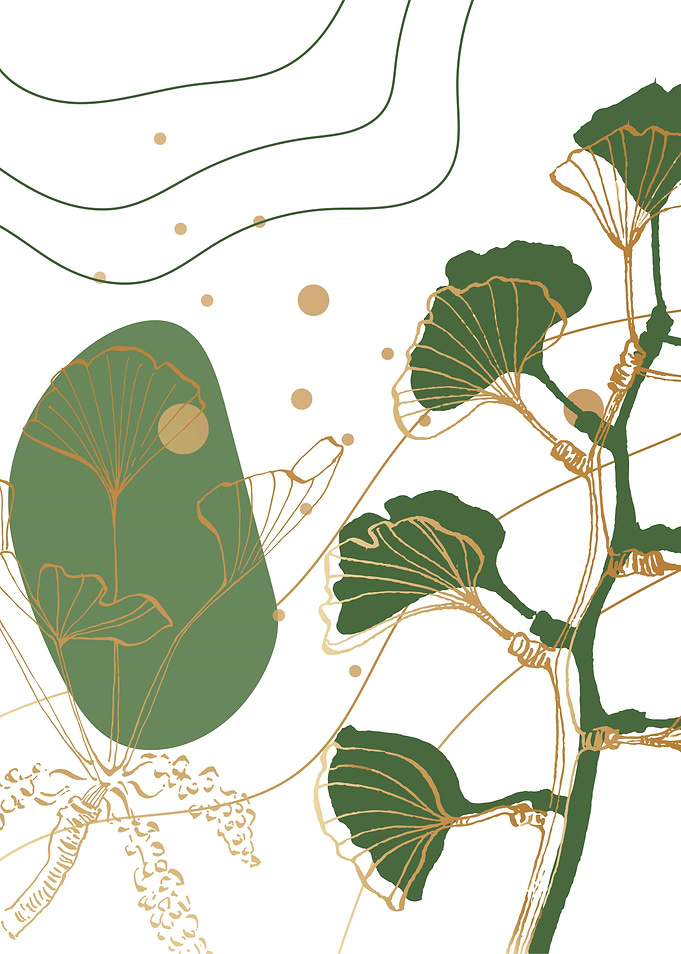 Ginkgo Abstract Geometric