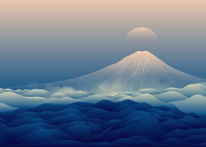 Mountain blue sky
