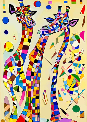 Bauhaus Giraffe Portrait