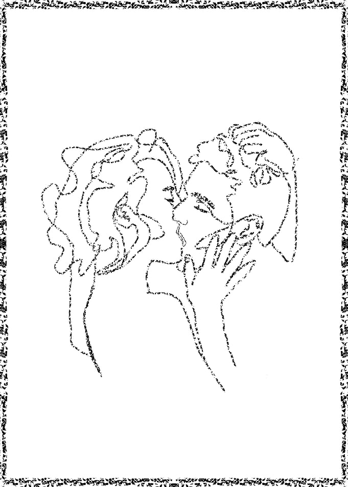 Passionate kiss