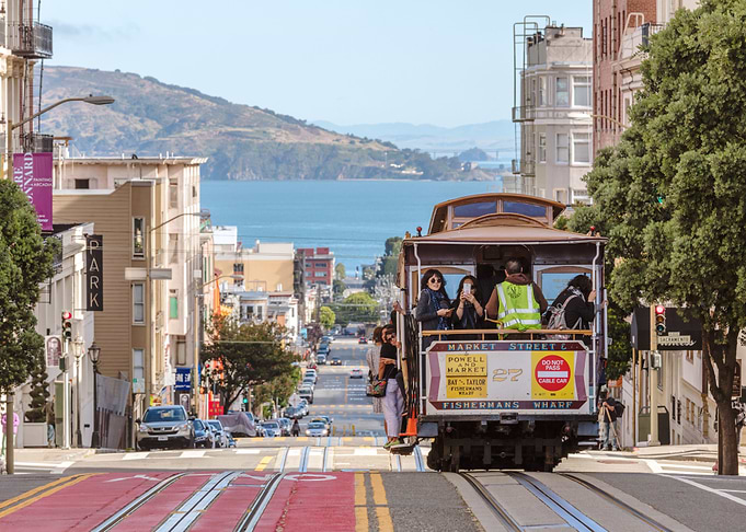 Cable car in San Francisco