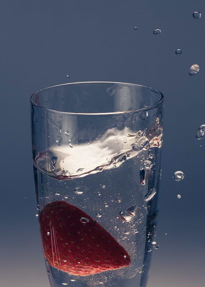 Strawberry splashing 1