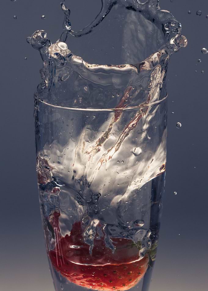Strawberry splashing 2