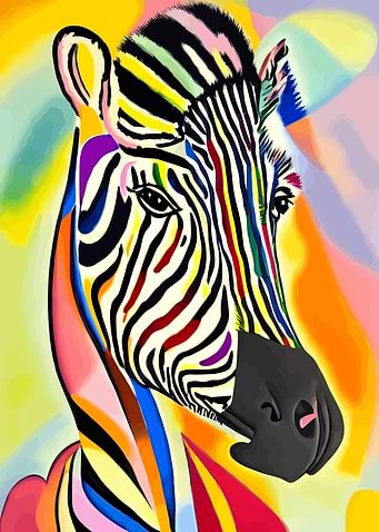 Bauhaus Zebra Portrait