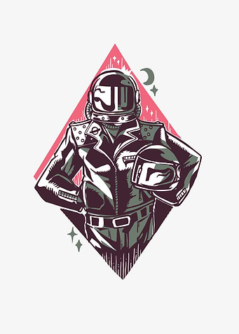 Space Biker Astronaut