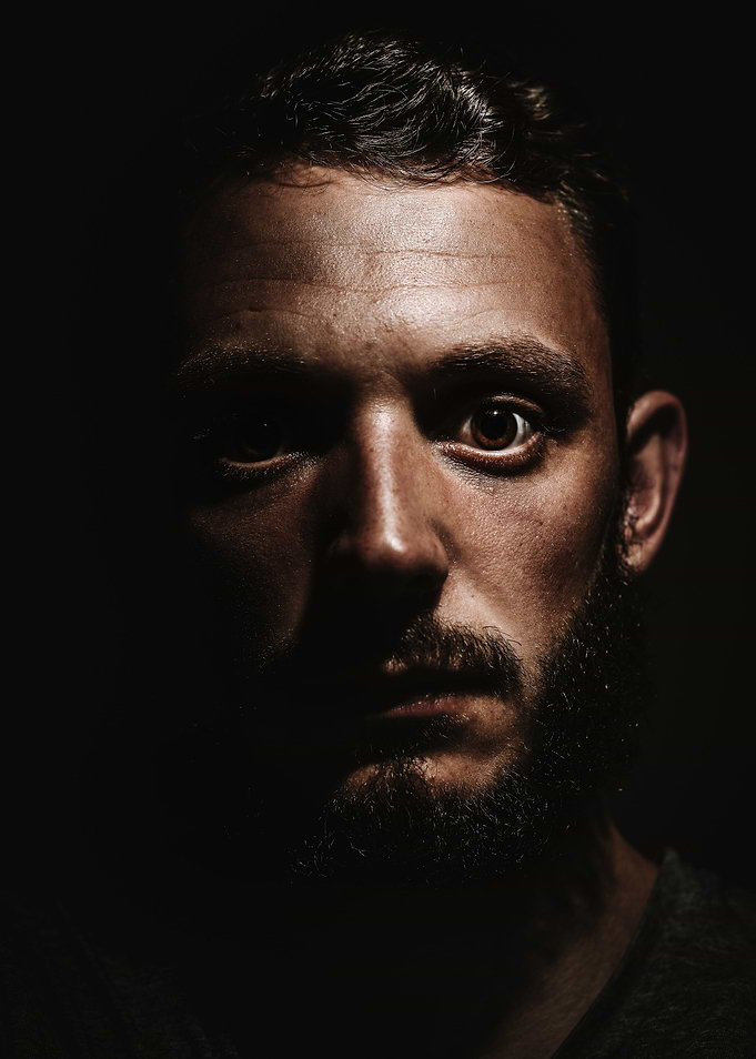 Intense look of a man