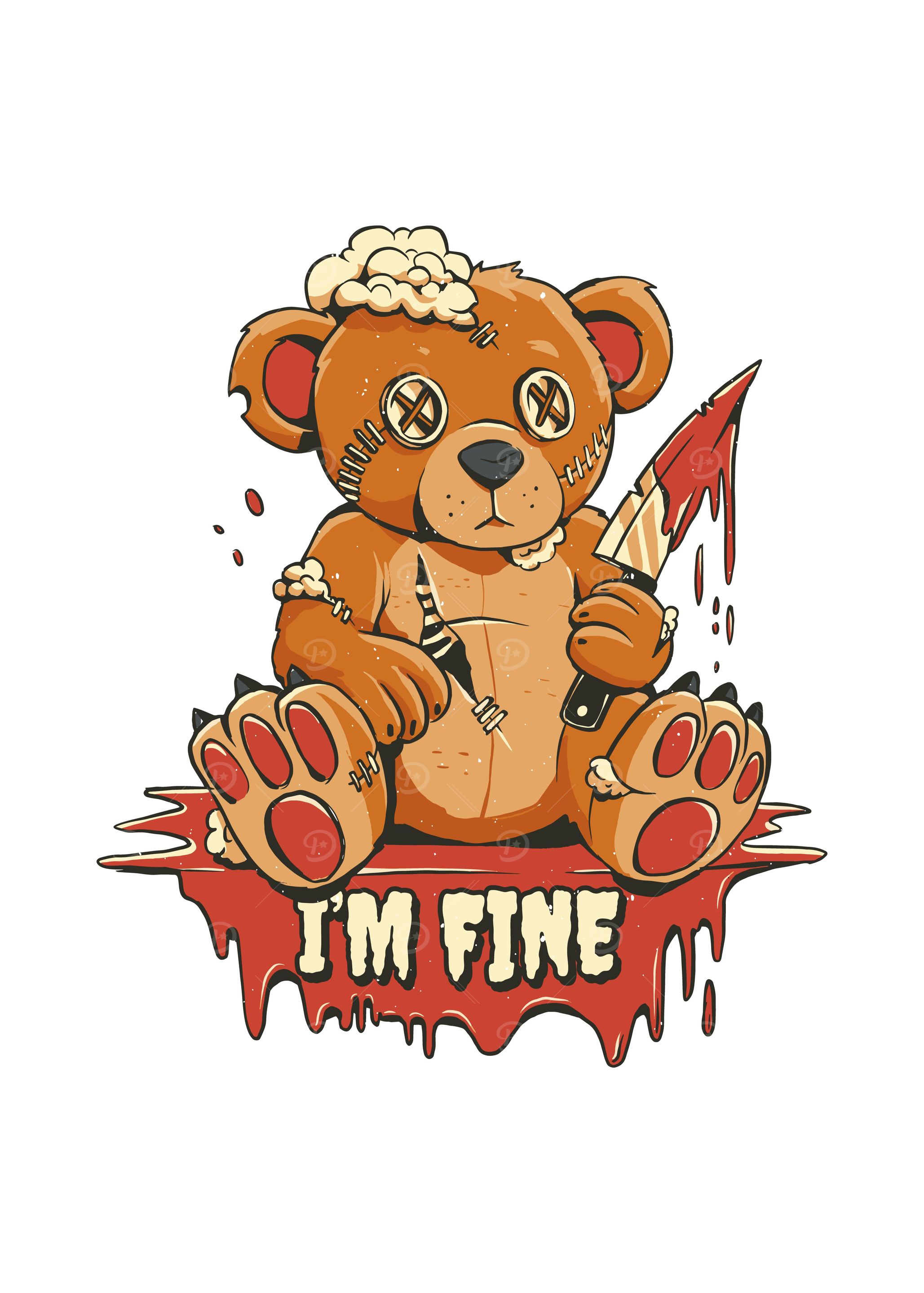 Scary teddy bear design