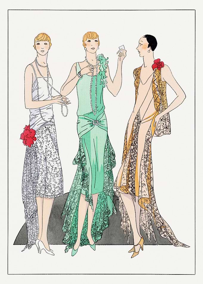 Three evening dresses 1929