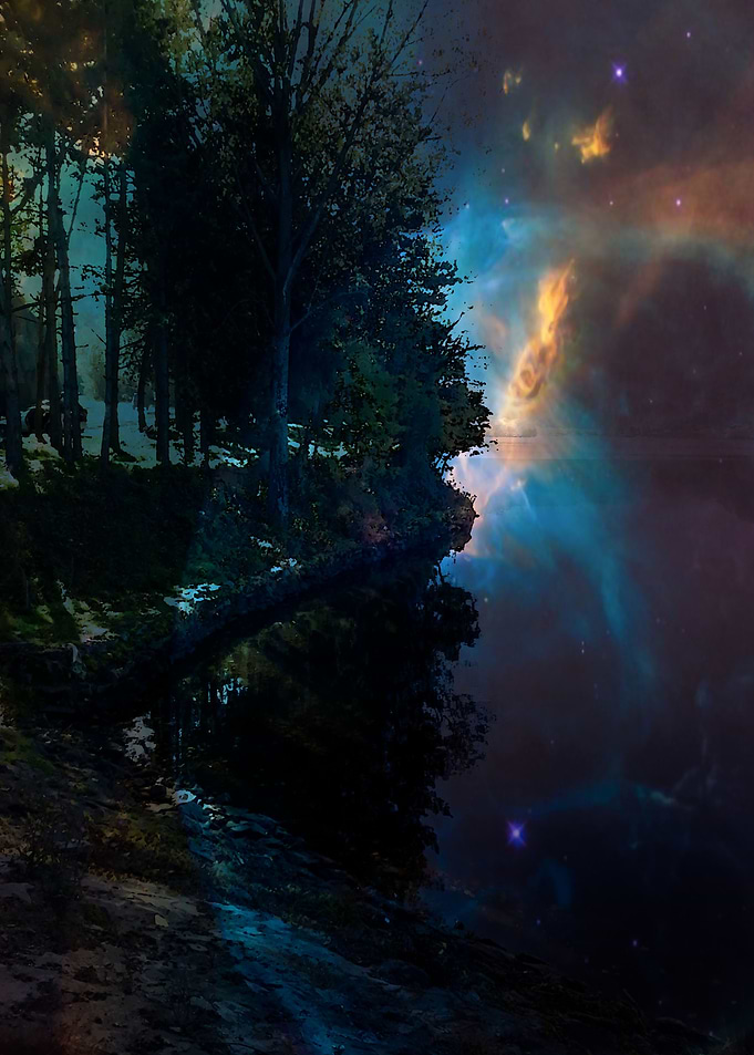 Blue lake midnight