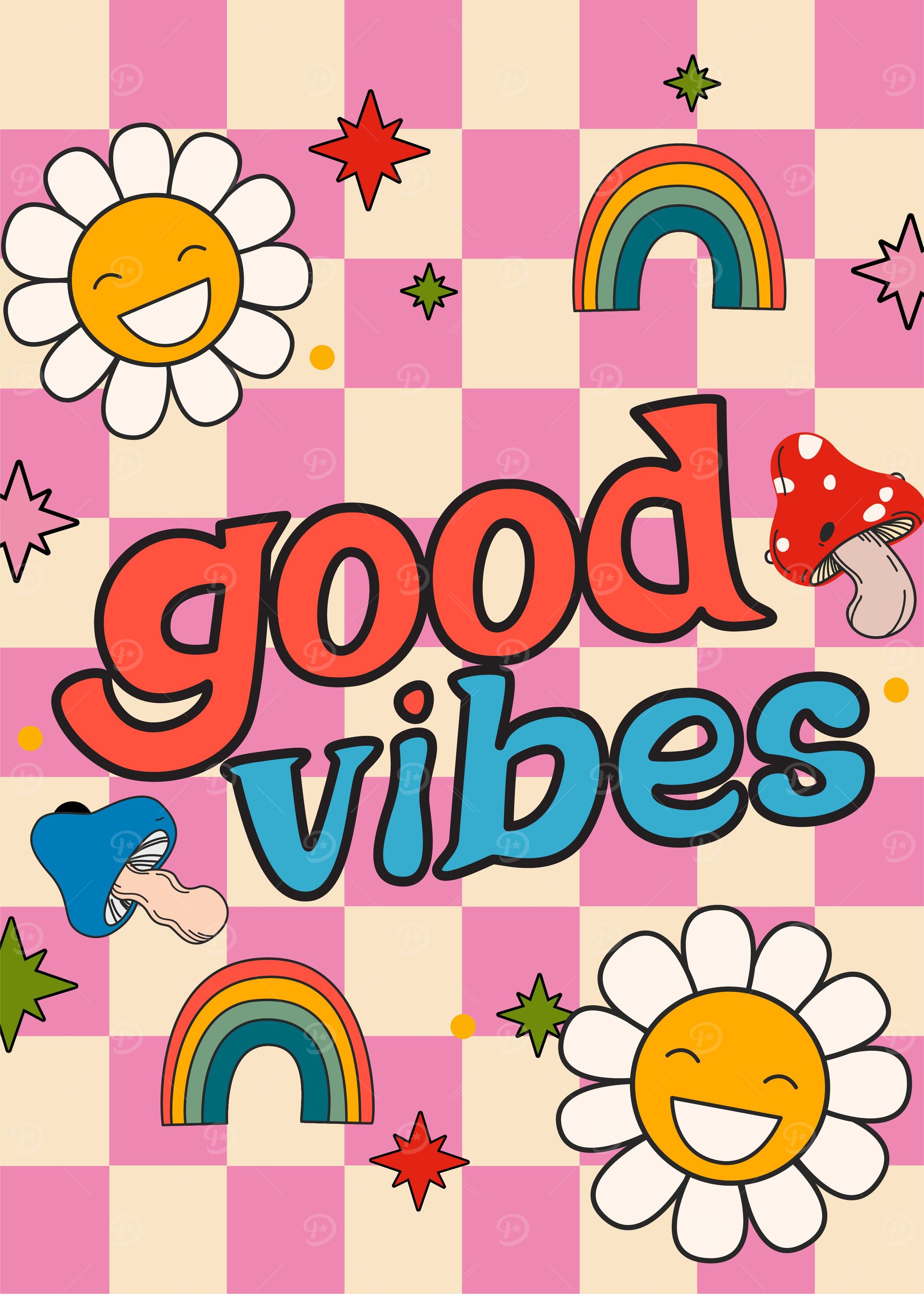 Groovy Pink Good Vibes