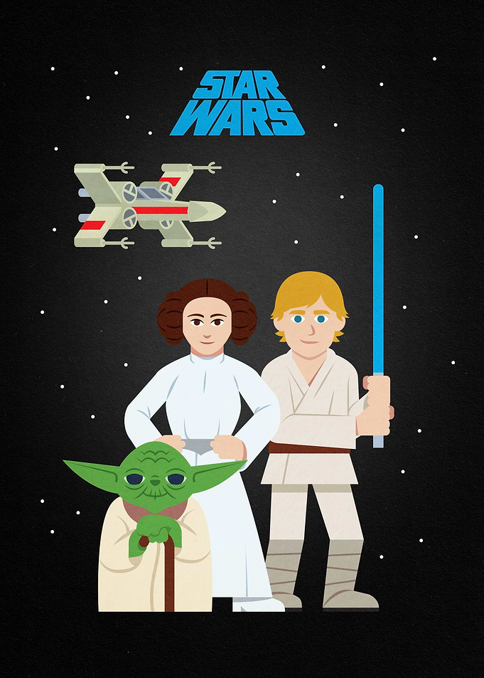 Luke, Leia & Yoda