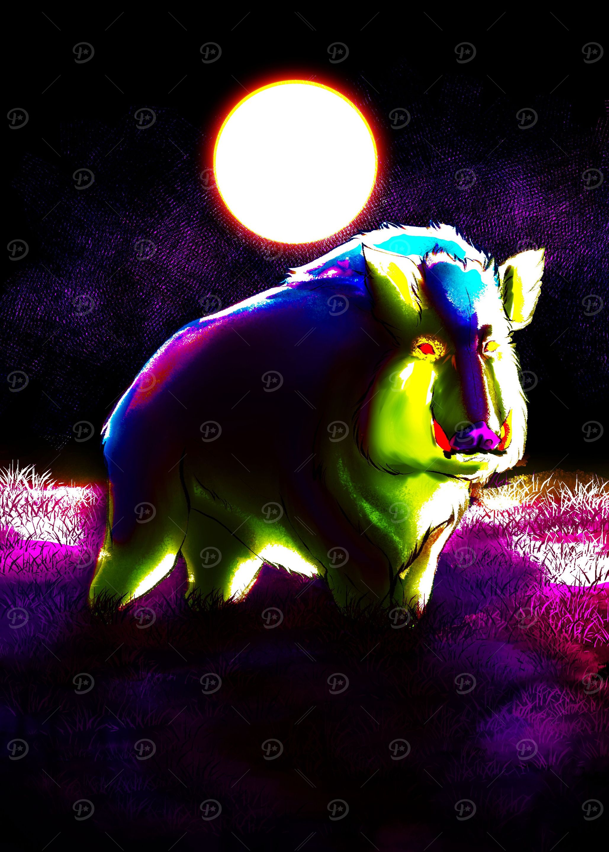 Retro Wild Boar
