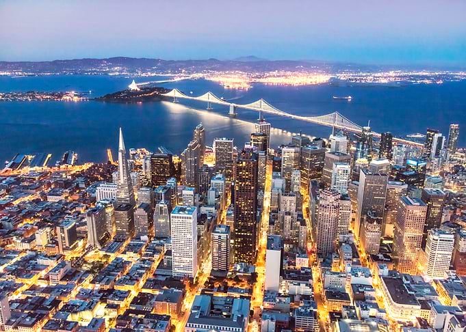 San Francisco bay at night