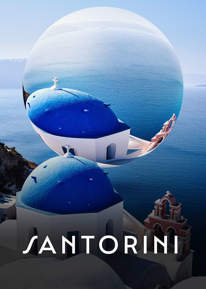 Santorini Greece Glass Orb