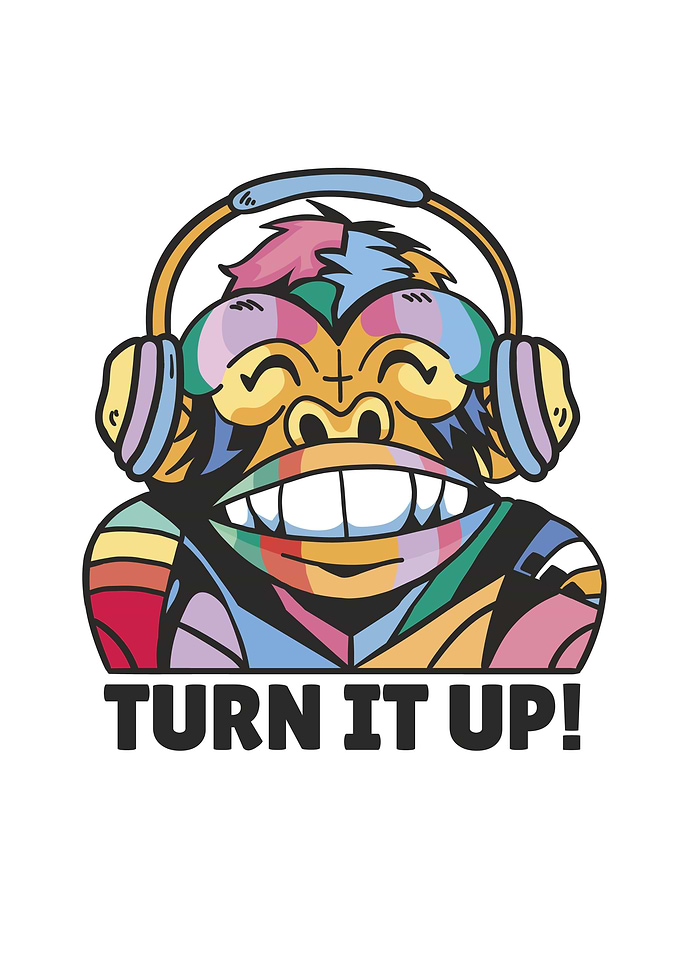 Colorful monkey music