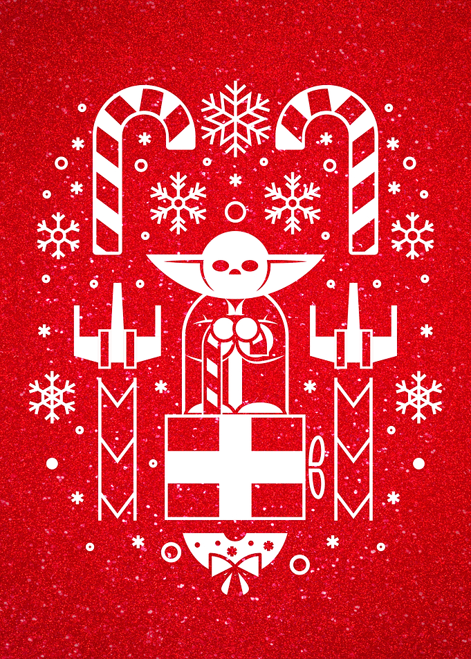 Christmas Yoda red