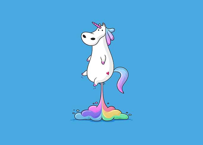 Unicorn farting a Rainbow