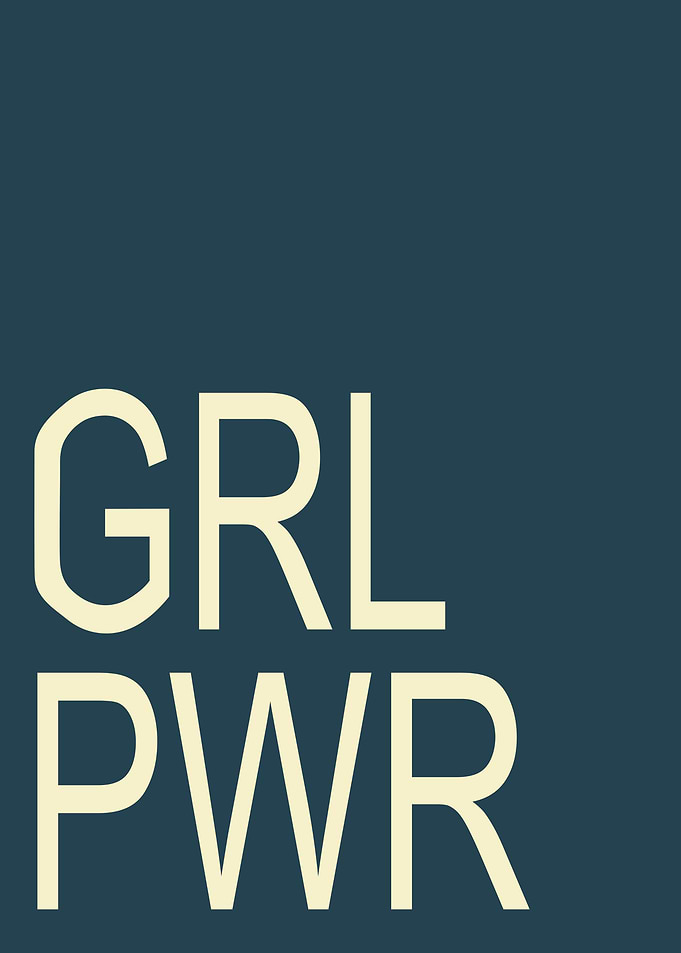 Girl Power Poster Blue