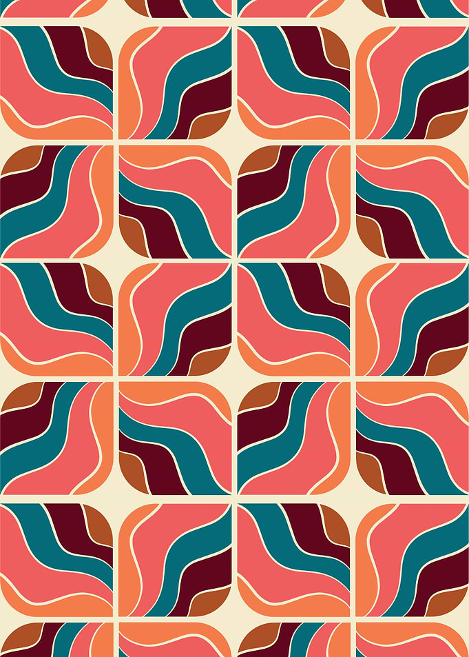 Retro geometric leaves