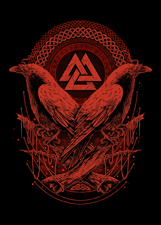 Raven Odin Viking Valknut