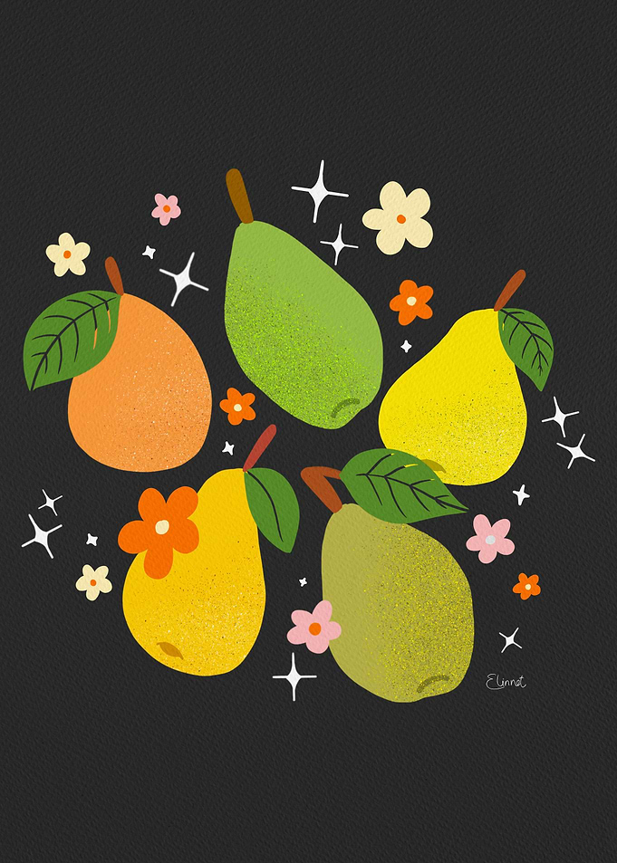 Colorful pears