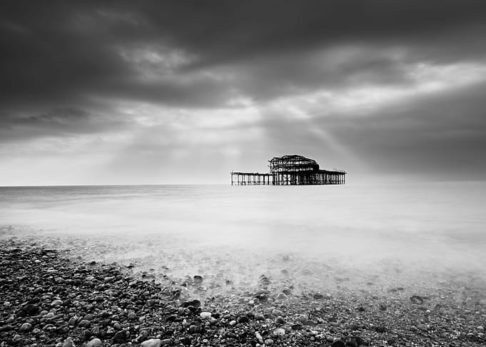 West Pier Ruins Seascape