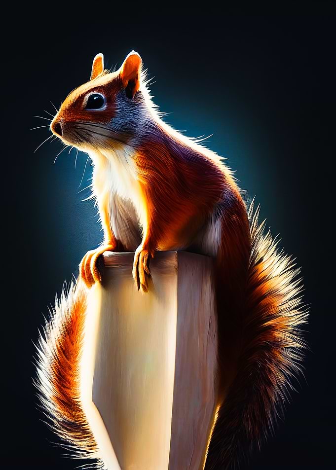 Animal Squirrel Sunset