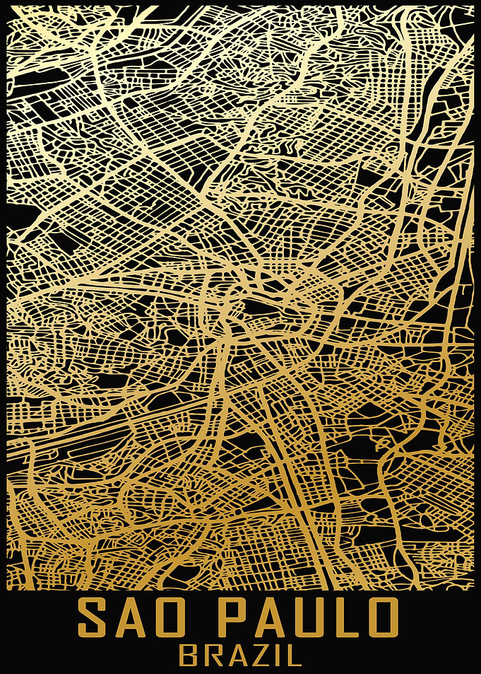 Sao Paulo Brazil City Map