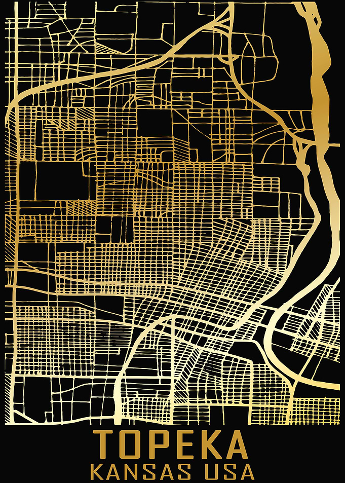 Topeka Kansas USA City Map