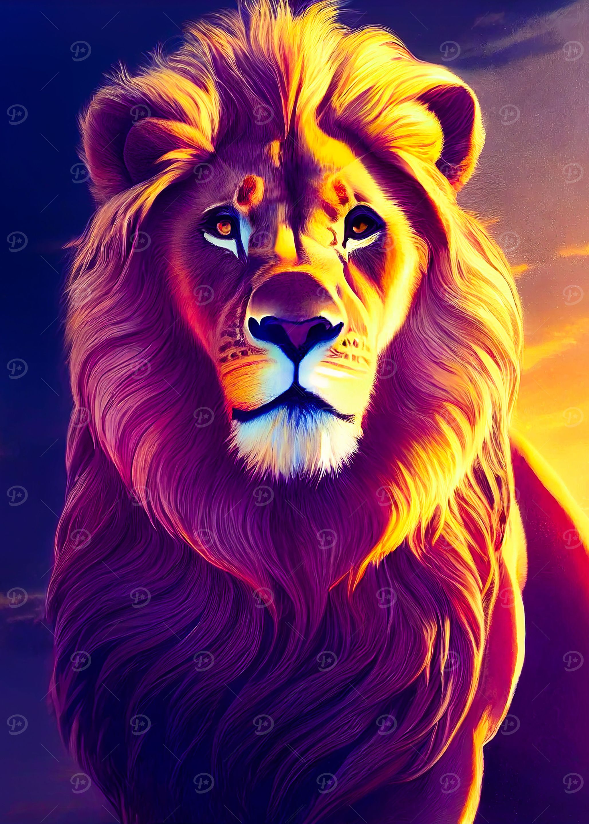 Animal Lion Sunset