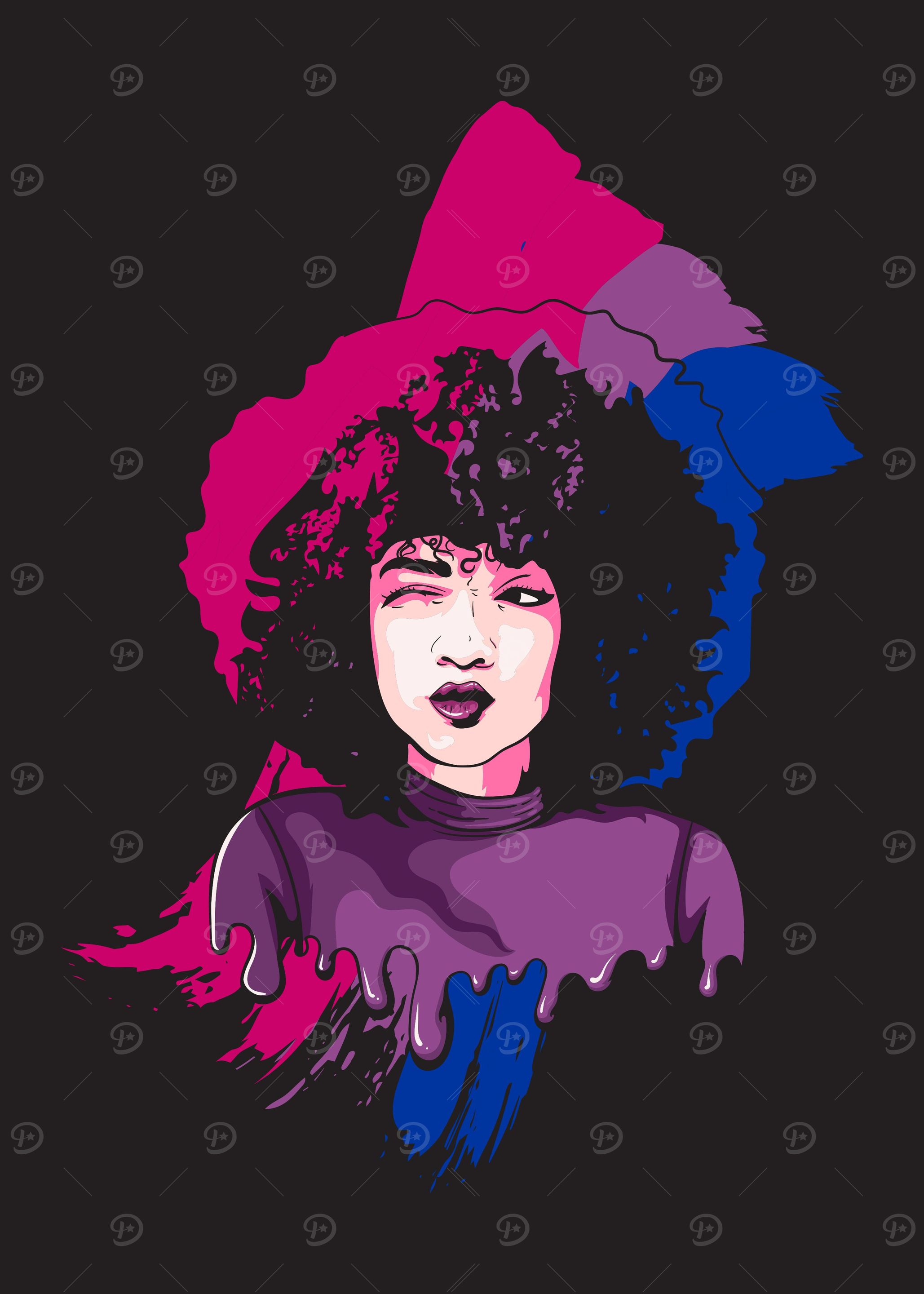Afro Girl Bisexual Flag BI