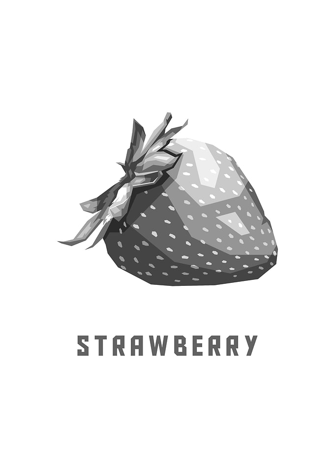 Grayscale Strawberry Art