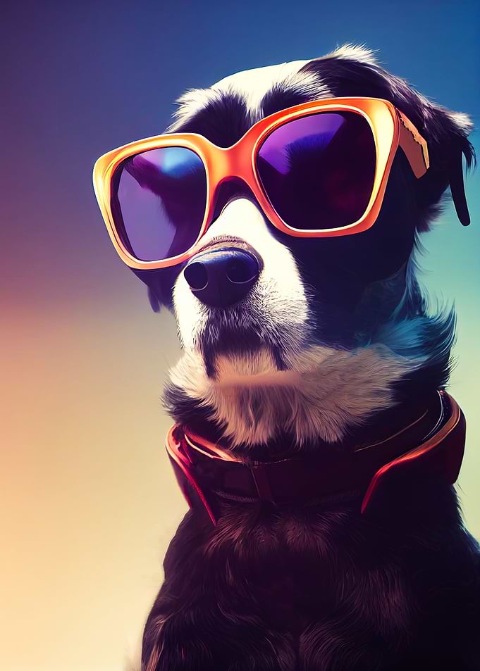 Dog with sunglasses