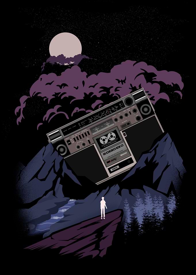 ancient radio cassette