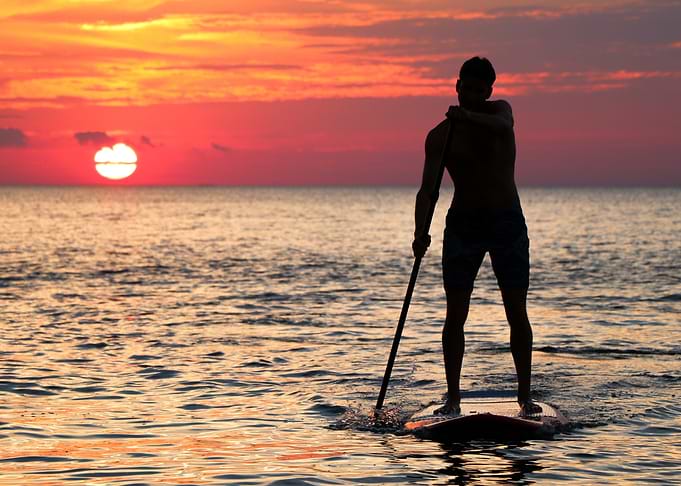 Surfing into the sunset