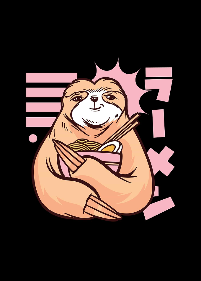 Sloth ramen food animal