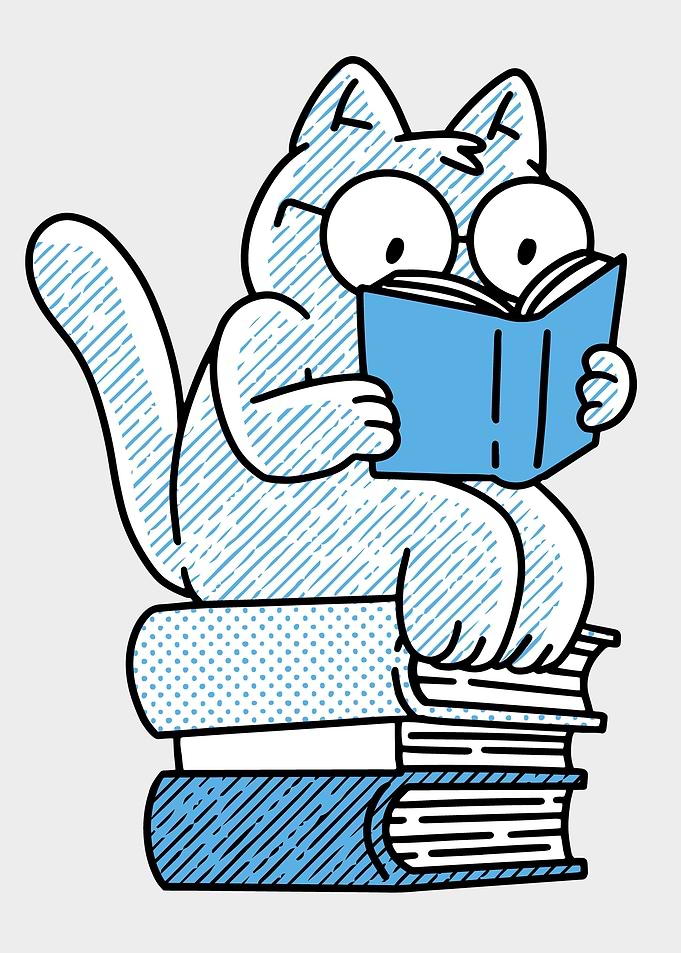 Cat Reading Book