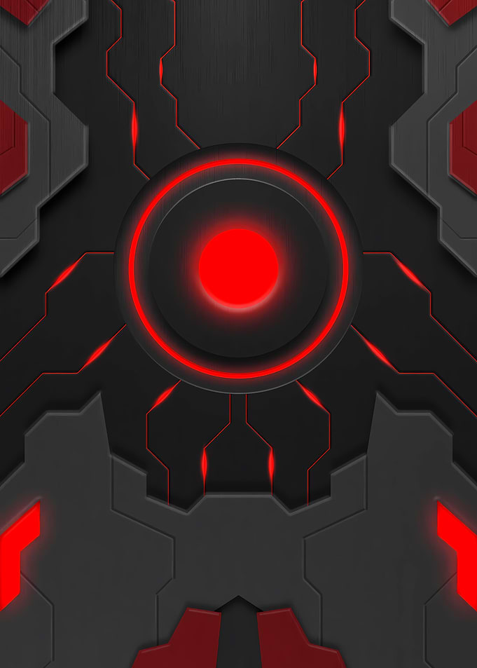 Red Circuit Board Circle