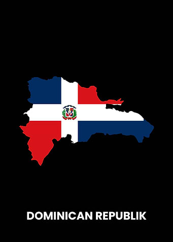 Dominian republic map flag