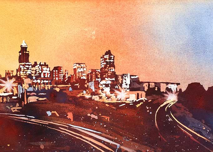 Raleigh skyline NC artwork