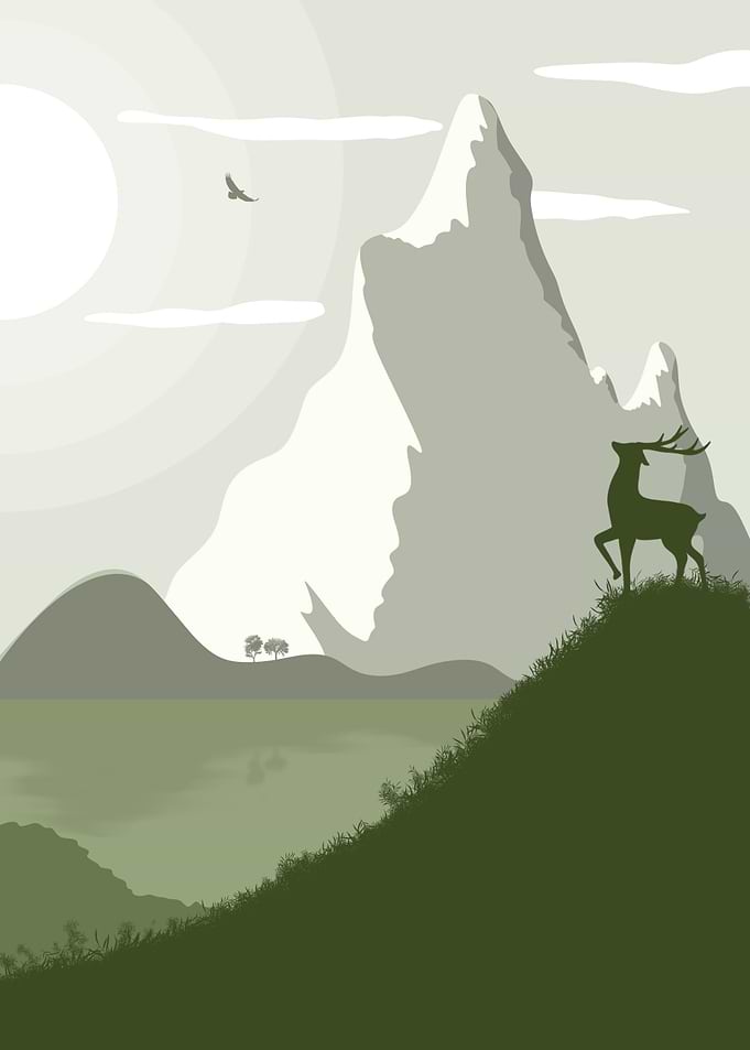 Green mountain stag