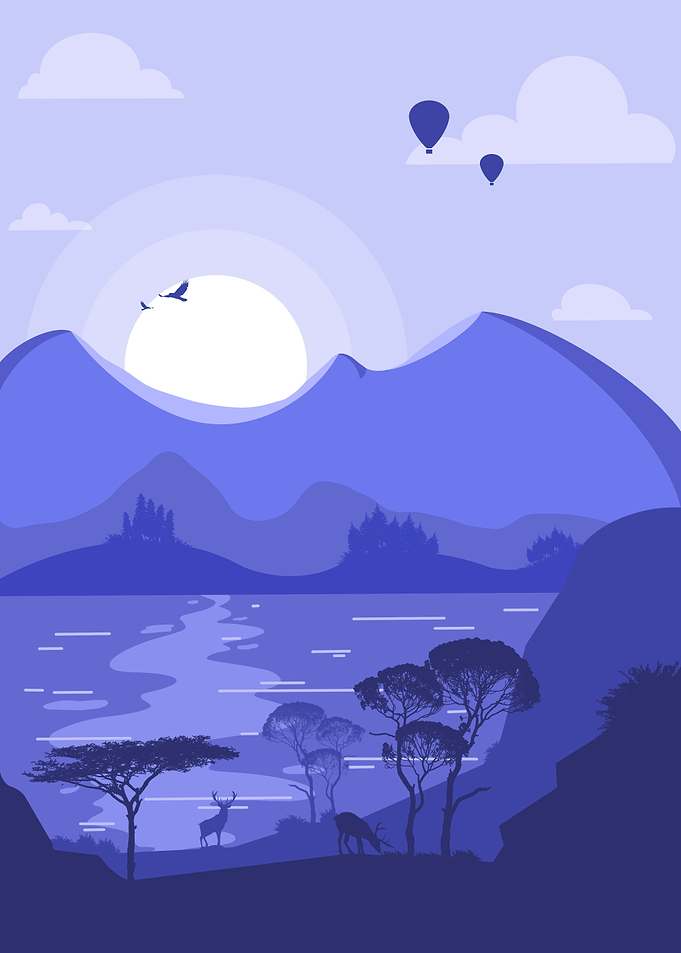 Blue mountain deer balloon