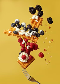 Waffles and cream
