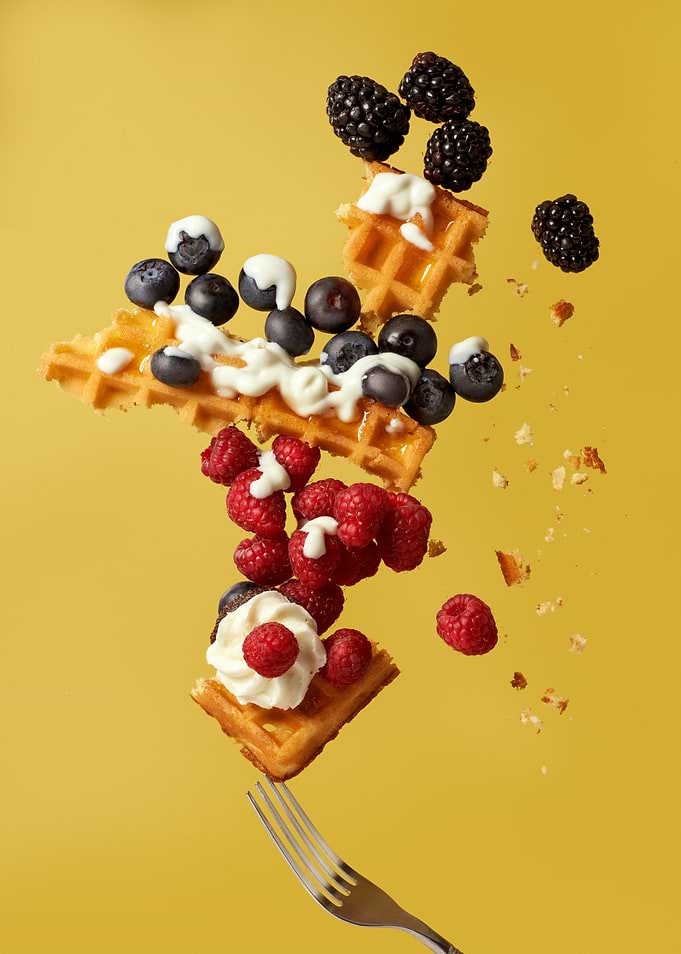 Waffles and cream