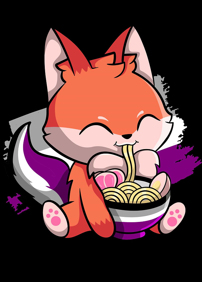 Asexual Pride Kawaii Fox