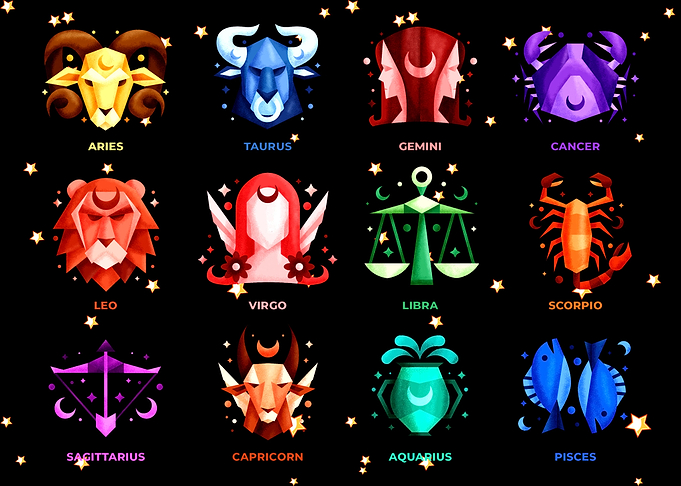 Zodiac cartoon style